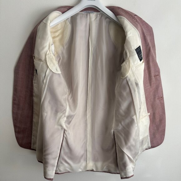 $2000 Canali Dusty Pink Sport Coat/ Blazer 42-44 Long - Picture 5 of 12
